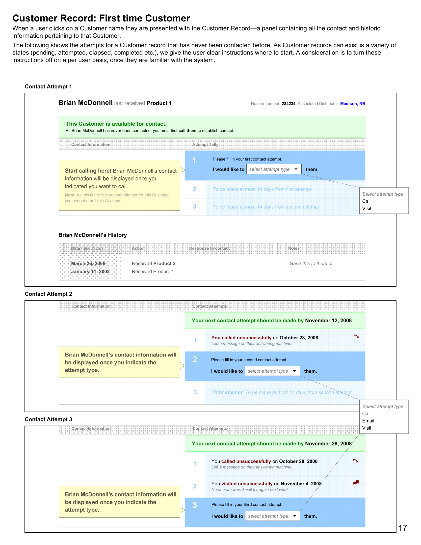 User workflow